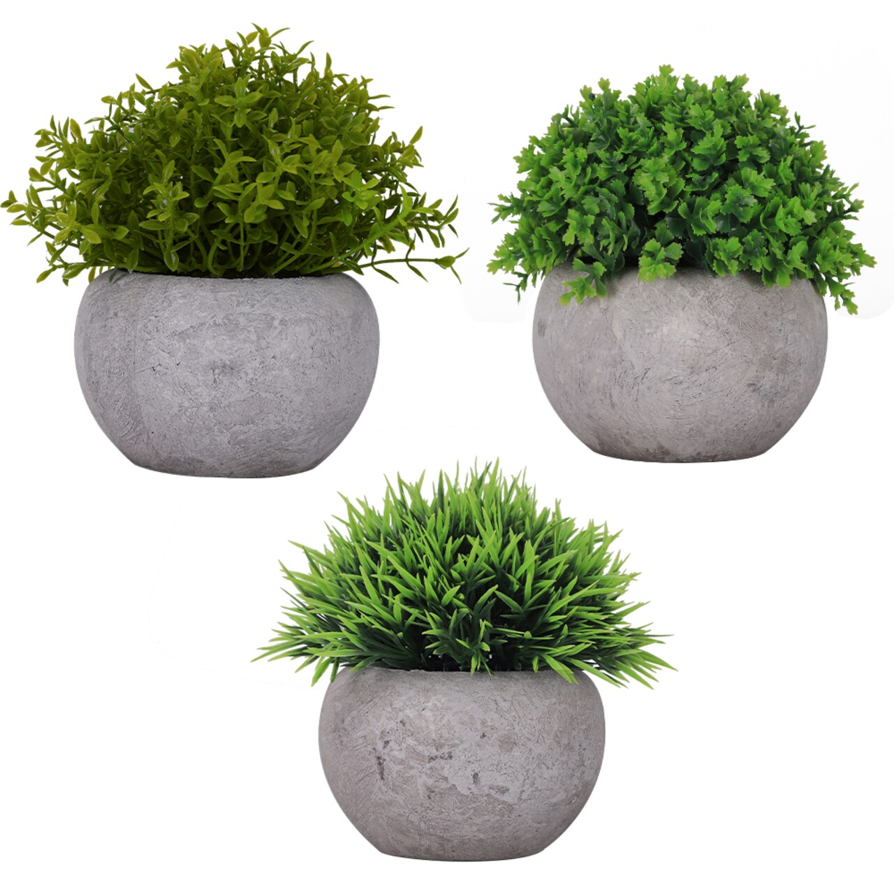 3pcs Mini Artificial Potted Plants – Realistic Fake Greenery Set in Decorative Pots, Small Faux Plants for Indoor Home & Desk Decor, No Maintenance